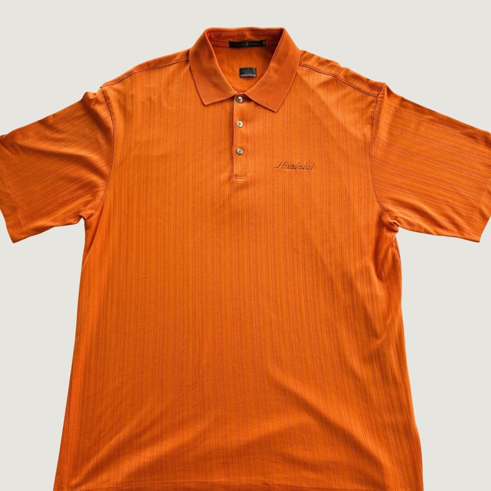 Nike Tiger Woods Hualalai Orange Golf Polo L Dri-FIT Resort Exclusive